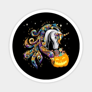 Cute Candy Corn Unicorn Halloween Top Magnet